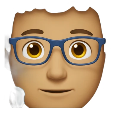 Brown haired boy with blue glasses sticker