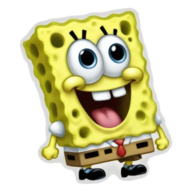 Cartoonish SpongeBob cute and happy SpongeBob SquarePants kawaii sticker