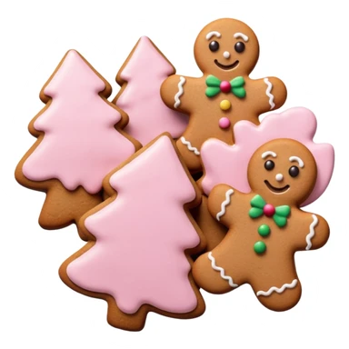 christmas gingerbreads pastel pink sticker