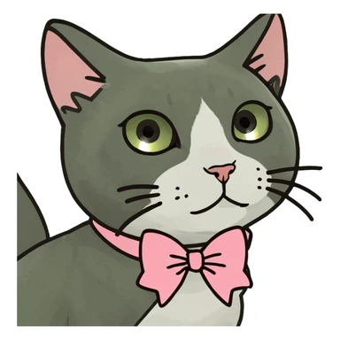 Cat with a bow sticker