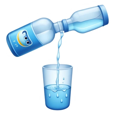 bottle of water being poured out sticker
