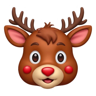 Rudolph cute face emoji for slack simple sticker