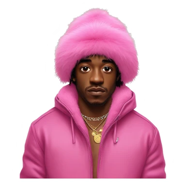 lil uzi vert wear Cute pink fur hat for winter sticker