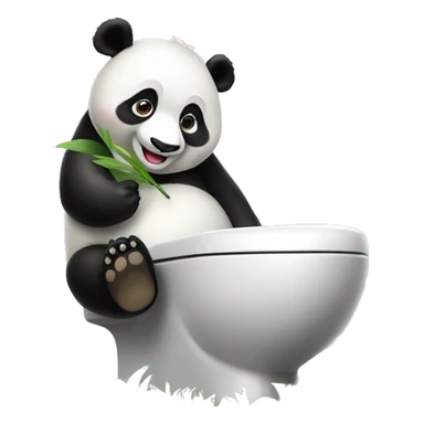 Un Panda sur des WC sourit sticker