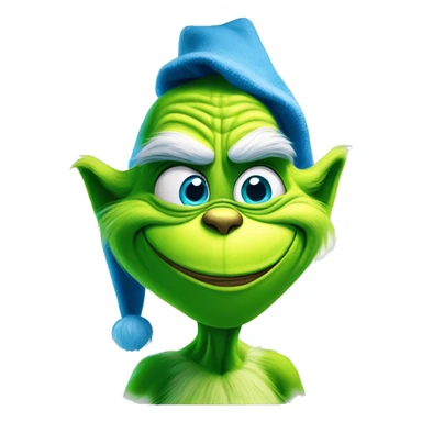 The grinch smirking in blue saying knee surgery  sticker