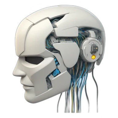 friendly transformers style AI brain wires circuit sticker