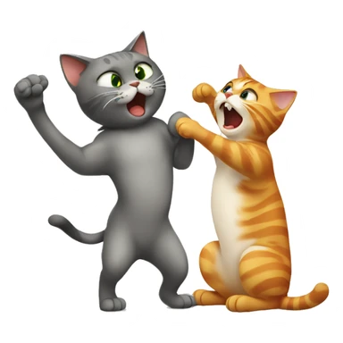 Cat slapping cat sticker