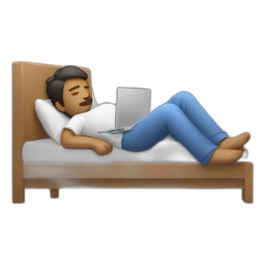 a guy who's sleeping on his pc sticker