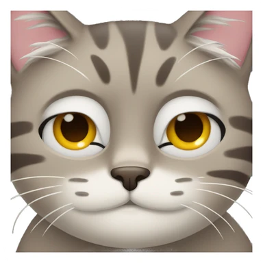 Smirking cat with eyes closed sticker