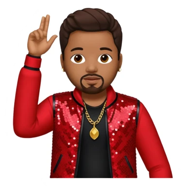 The-Dream, R&B Singer (b.1977) with dark brown hair, red sequin tour outfit  sticker