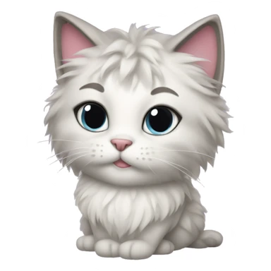 fluffy cat in a princess dress  sticker