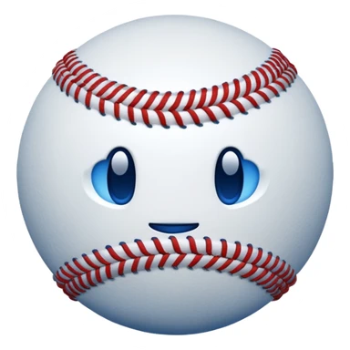 blue baseball ball stitch color to white sticker