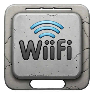 A Block saying "wifi" lying on a street in a quiet village sticker