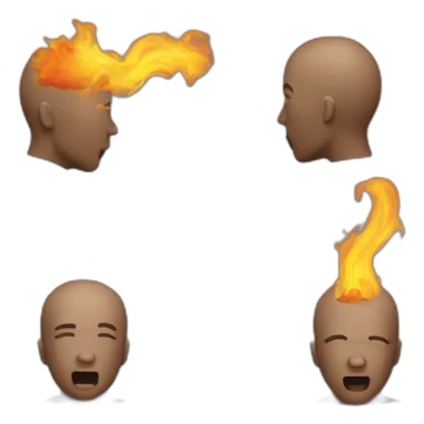 man exhales fire ball sticker