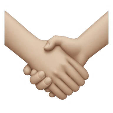 Two hands performing a handshake gesture, indicating a cordial greeting between friends or associates. sticker