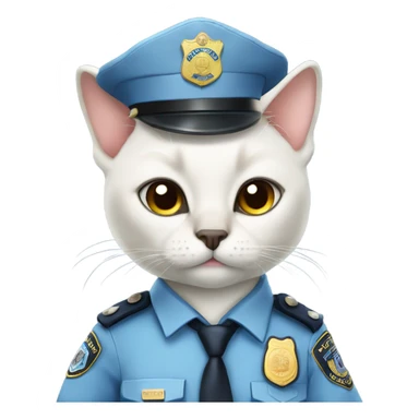 White siamese cat as a police officer   sticker