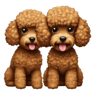 Two brown toy poodles. One is slightly smaller than the other one  sticker