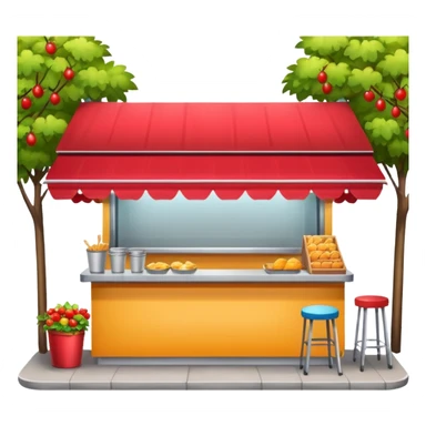 small roadside foodstall, front facing sticker
