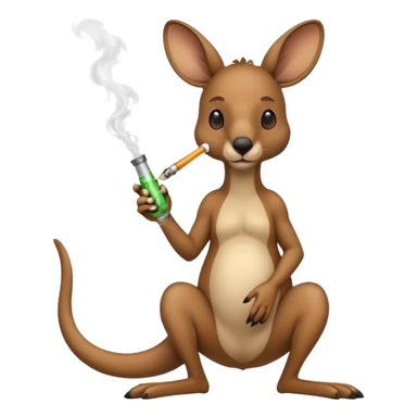 Kangaroo with a bong sticker