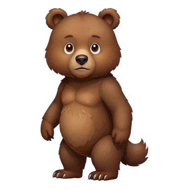 Fierce brown bear walking on four paws with serious face, stern expression, natural pose, realistic appearance sticker