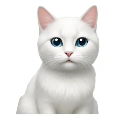 Small white cat sitting next to a Christmas tree sticker