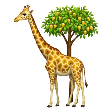 giraffe eating leaves from a tree sticker