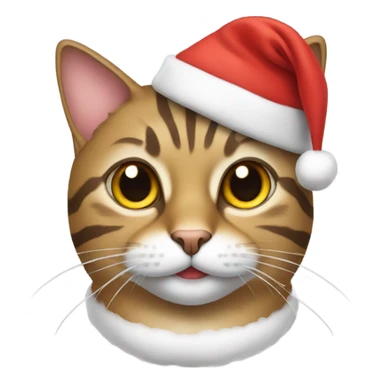 Tabby cat with a santa hat  sticker