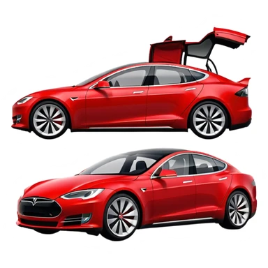 Tesla Model S - Tesla (Model Year: 2022) (Iconic colour: Red) sticker
