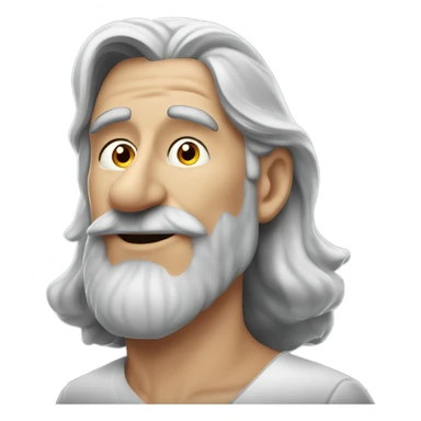 Attractive older man with grey long hair with a nose like Pinocchio and you can see how long it is from the slight side profile the nose is very very very long sticker