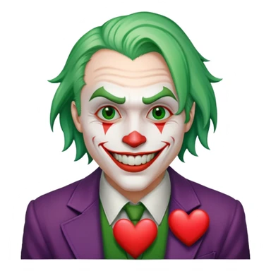 The Joker villain with a heart surrounding him sticker