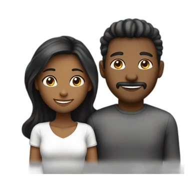 couple love man white and woman black sticker