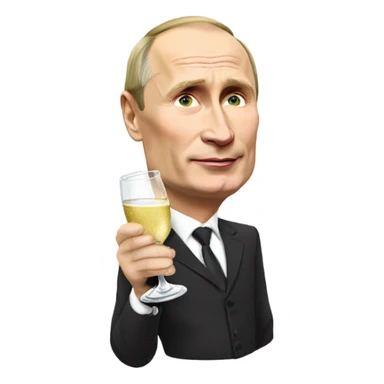 Vladimir Putin drinking champagne  sticker