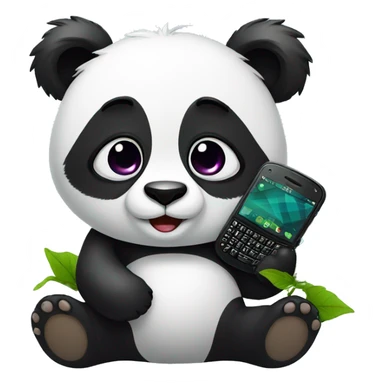 cute panda with Blackberry sticker