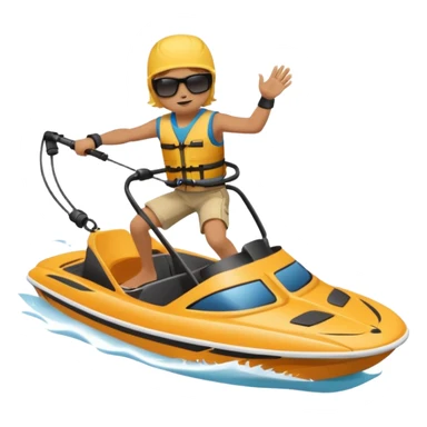 Person wakeboarding behind a water sport boat sticker
