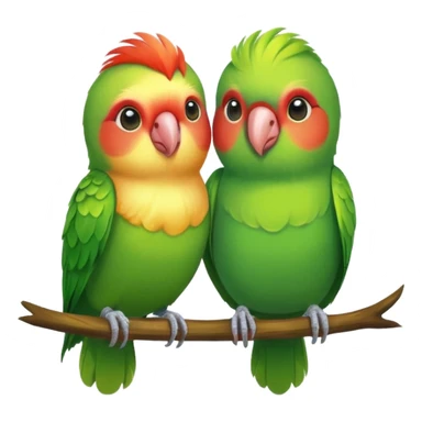 A Pair Of Green & Other Colored Lovebirds sticker