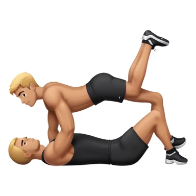 buff guy lying lats down on foam-roller sticker