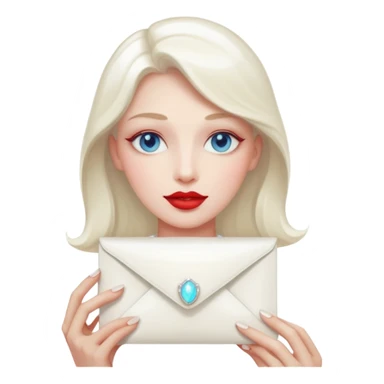 a beautiful loving  on it lipstick white opal envelope sticker