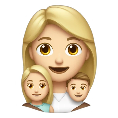 Familia de padre calvo, madre rubia, hijo rubio sticker