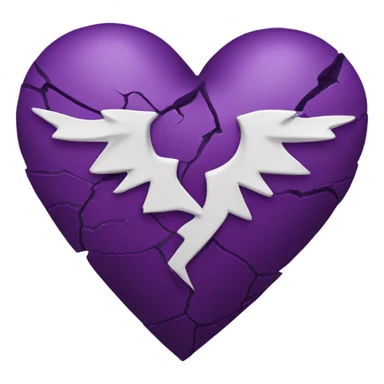 purple heart broken sticker
