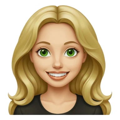 Girl with Beautiful long wavy hair, dirty blonde with bright green eyes and an Angelina Jolie smile ￼  sticker