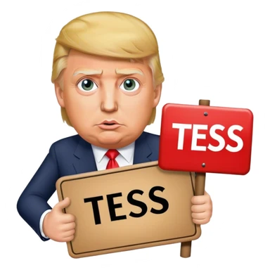 Donald trump holding a sign saying Go Tess  sticker