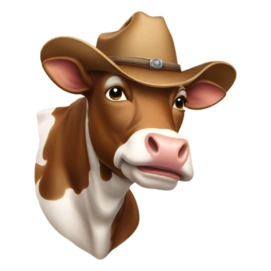 Cow with cowboy hat sticker