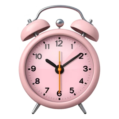 pale pink alarm clock sticker
