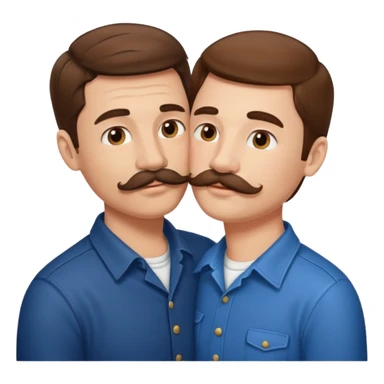Kissing bf and brwon your hir andA man with a mustache sticker