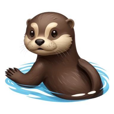 otter swims sporty sticker