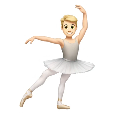 Ballet barre without background, wood with black iron base, with a male caucasian ballet dancer with one leg at the barre in light grey tights and white ballet slippers brown/blonde hair and a white leotard sticker