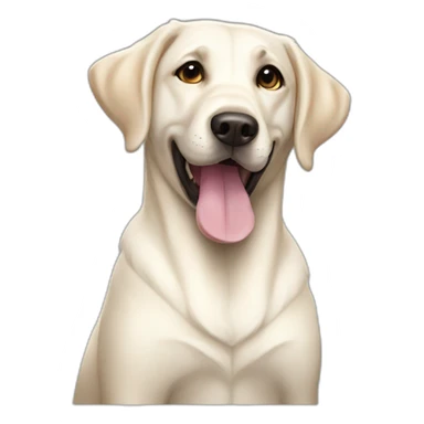 happy white labrador retriever with black nose, dark eyes and brown ears sticker