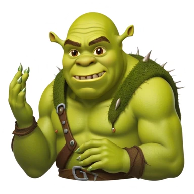 Shrek with long nails  sticker