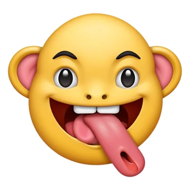 Tongue sticking out between twofingers sticker
