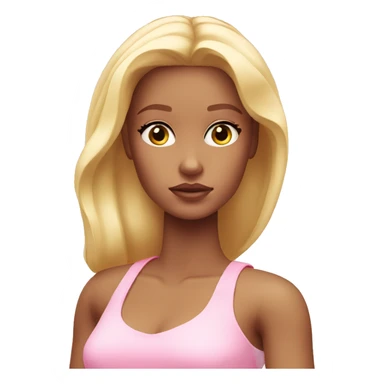 sad blonde girl depressed light light pink Barbie sticker